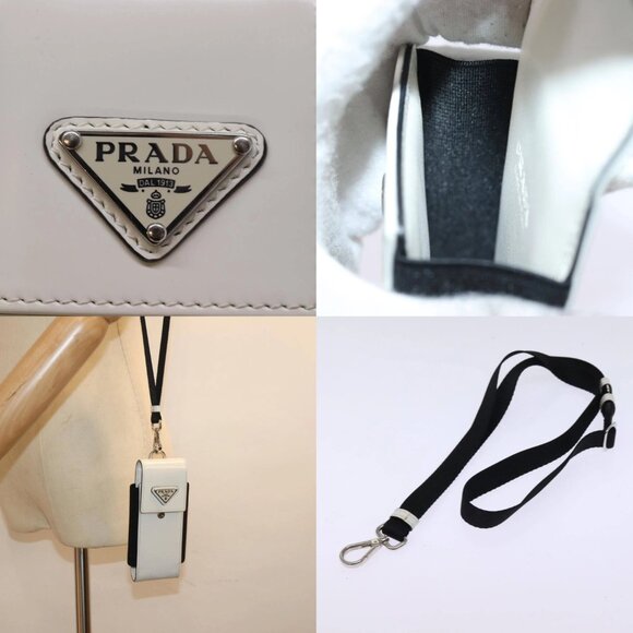 PRADA Cell Phone Case Patent leather White Auth 75214V - Picture 13 of 14